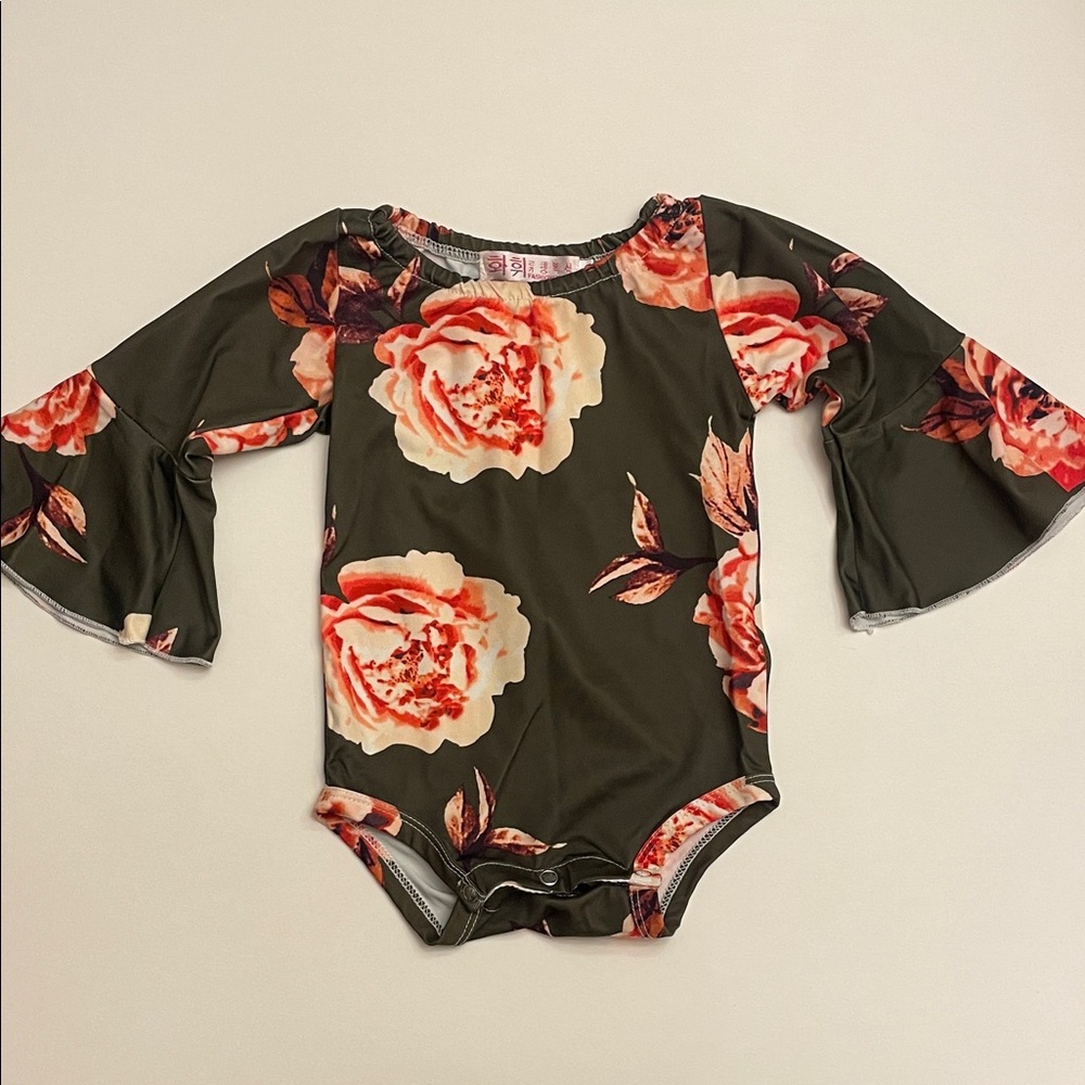 Floral Long Sleeve Baby Bodysuit